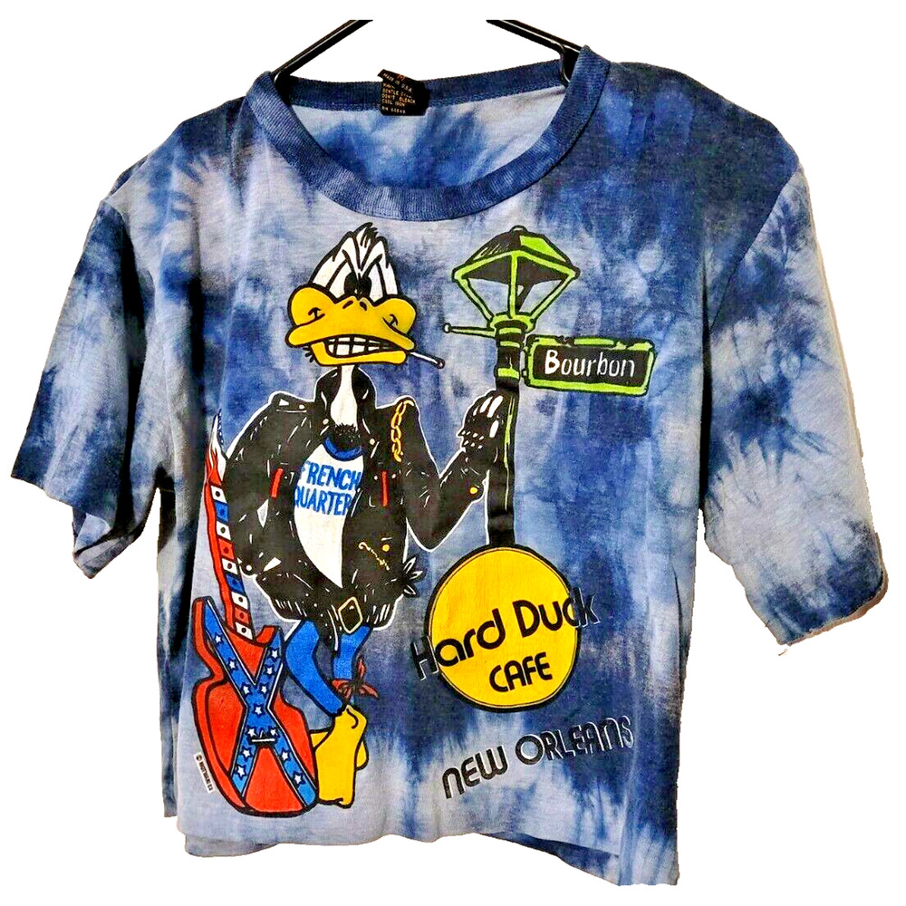 Vintage Hard Rock Cafe Duck New Orleans French Bourbon Single Stitch Tie Dye Tee